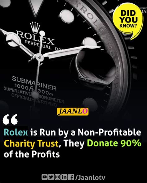 is rolex a not for profit business|rolex charity donations.